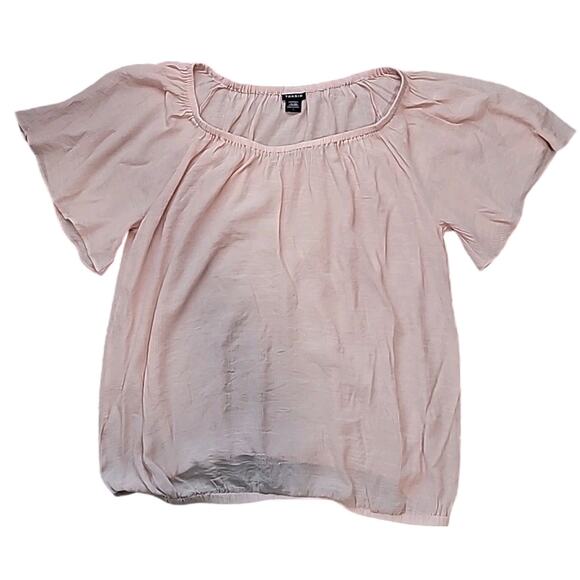 Torrid Boho Blouse 1X Pink Flutter Sleeve Top Feminine Cottagecore EUC - Picture 4 of 8